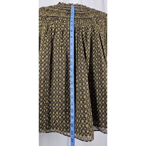 REBECCA TAYLOR WOMEN'S BROWN PAISLEY PATTERN BLOUSE TOP STYLE 721 947 8795 - Picture 12 of 13